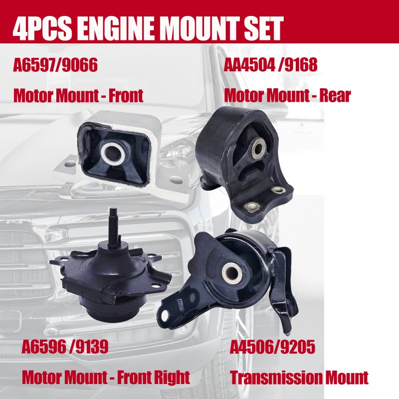 PATEWIN Engine Motor Mount Fits 2002 2003 2004 2005 2006 Honda CR-V 2.4L A4504 A4506 A6596 A6579 - Image 3
